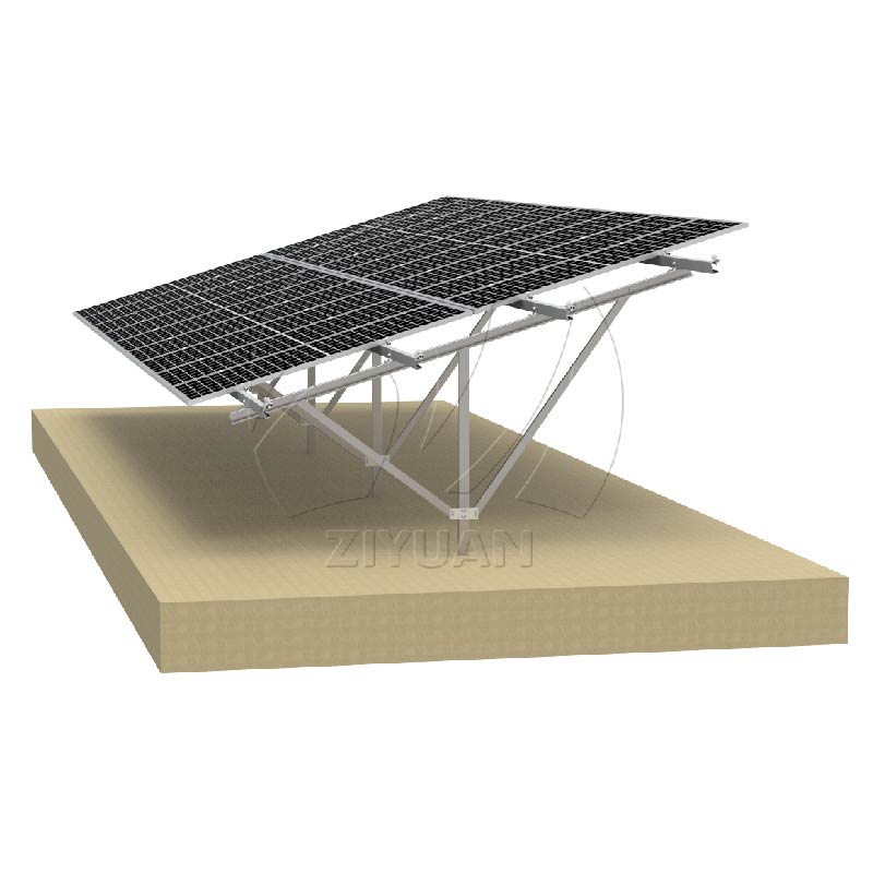 Details of Aluminum Ground Mounting Structure -- Aluminum Solar Ground Mount with Concrete Base