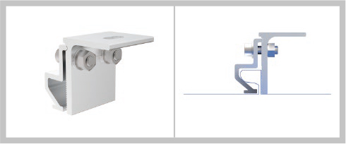 RF06 Horizontal Seam Solar Clamp – Single-Fold Correction Mount
