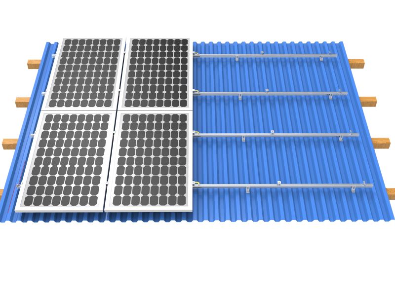 solar mounting system with L base for metal roof
