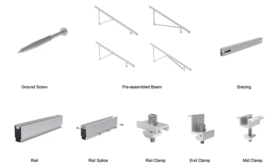 Ground Solar System Mounting Parts