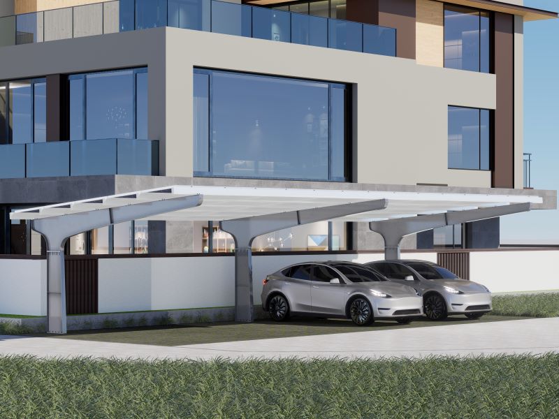 #Cantilever Steel Solar Carport